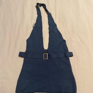 Urban Outfitters Navy Halter Crop Top